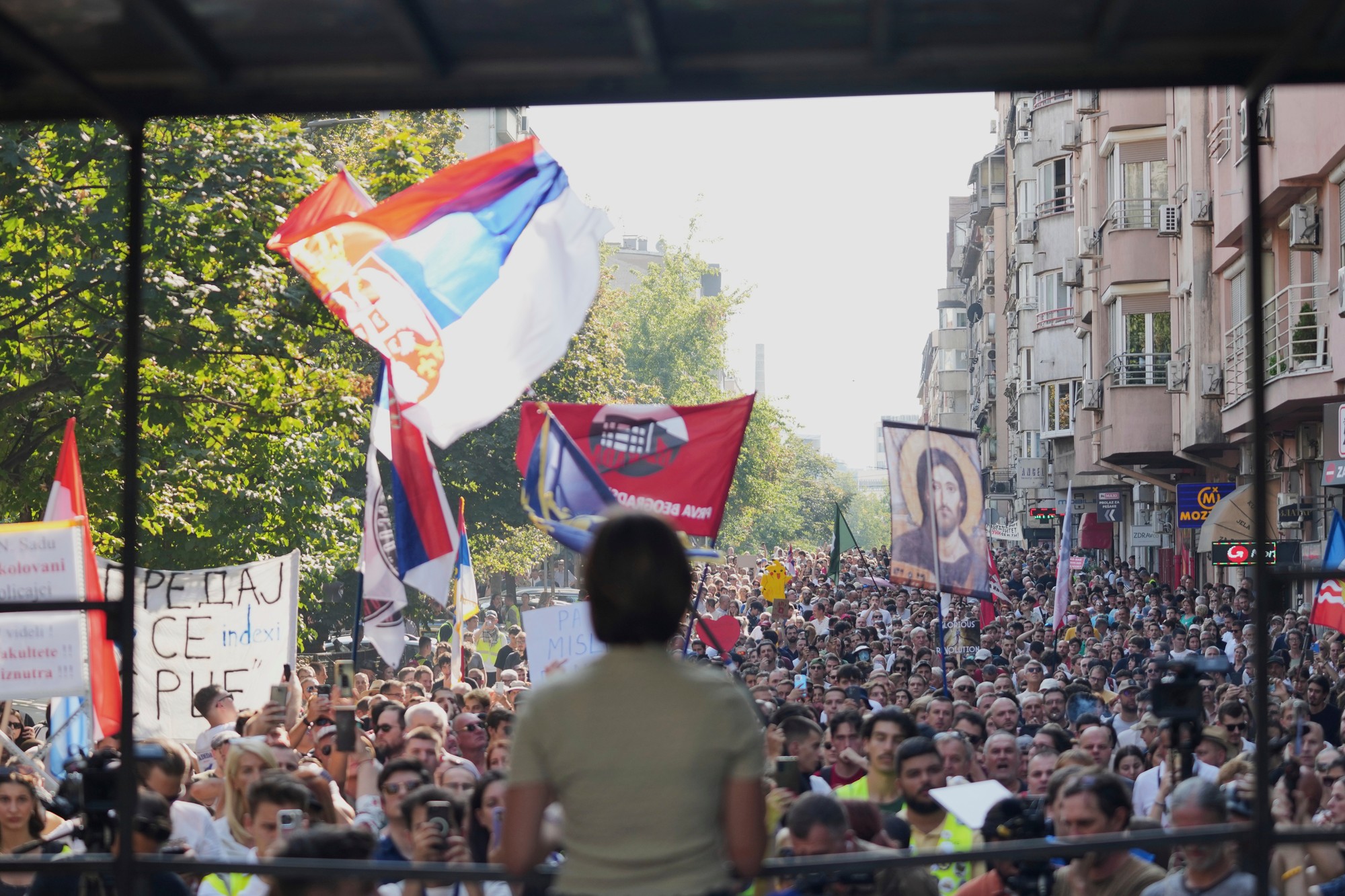 Protestujúci žiadali potrestanie policajtov zodpovedných za neprimerané použitie sily ako aj za údajné vyhrážky znásilnenia voči študentke Nikoline Sindjelicovej.