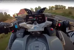 Policjanci na motocyklach BMW ścigali innego motocyklistę. Nagranie z kamery