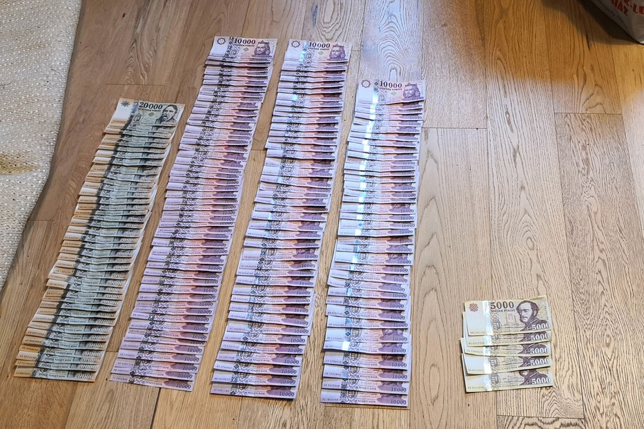 Több millió forint készpénzt, többéle drogot, illetve könyveléseket is lefoglalták a házkutatások során / Fotó: police.hu