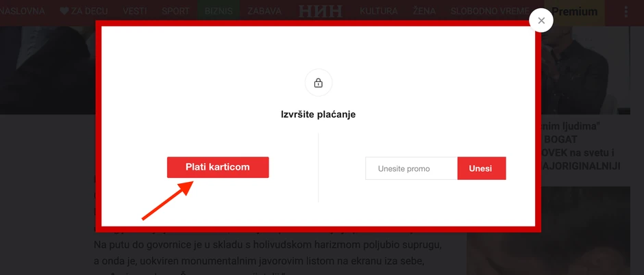 pretplata preko veba, blic, premium, koraci