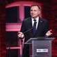 Prezydent Andrzej Duda podczas uroczystości w ramach obchodów 75. rocznicy wyzwolenia obozu  Auschwitz-Birkenau 