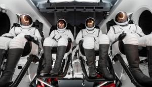 The Polaris Dawn crew tries out their new spacesuits.SpaceX