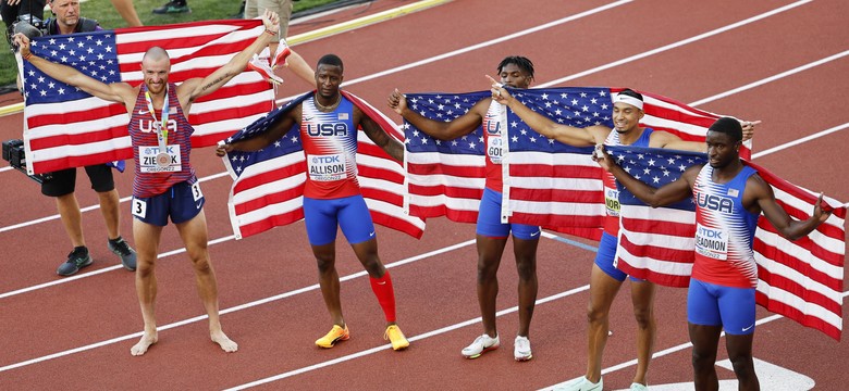 Amerykanie wygrali sztafetę 4x400 m, Polacy na dziewiątym miejscu