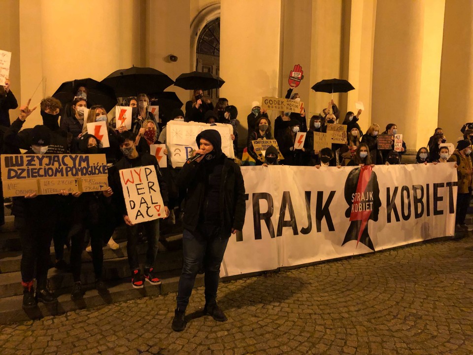 Lublin - protest przeciwko zaostrzeniu prawa antyaborcyjnego