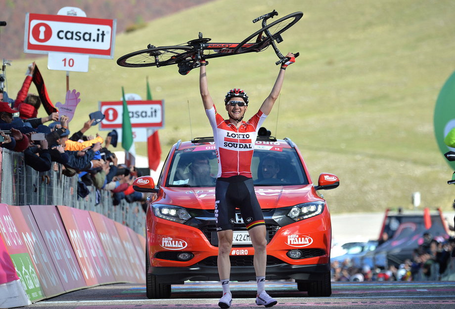 Belgium's Tim Wellens snagged one of his greatest victories after breaking away solo on stage 6. He seemed pleased.