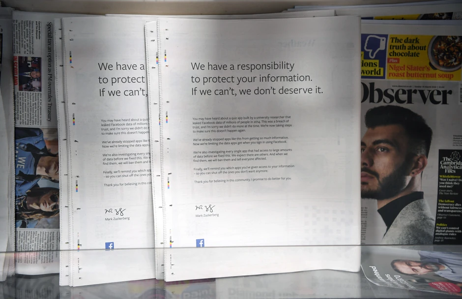 "Fejsbukovo" izvinjenje u "Observeru" (plaćeni oglas)