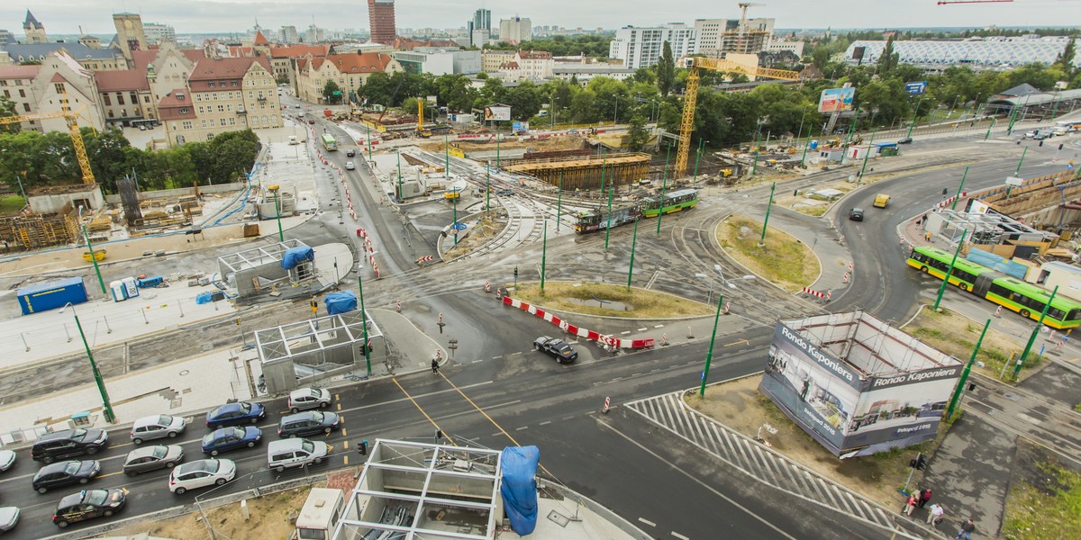 Jaśkowiak przeprasza z opóźniony remont ronda Kaponiera i ogłasza nowy termin końca prac