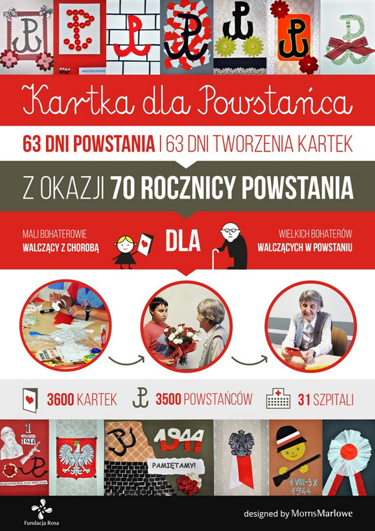 Plakat promujący akcję "Kartka dla powstańca" (Fundacja Rosa)