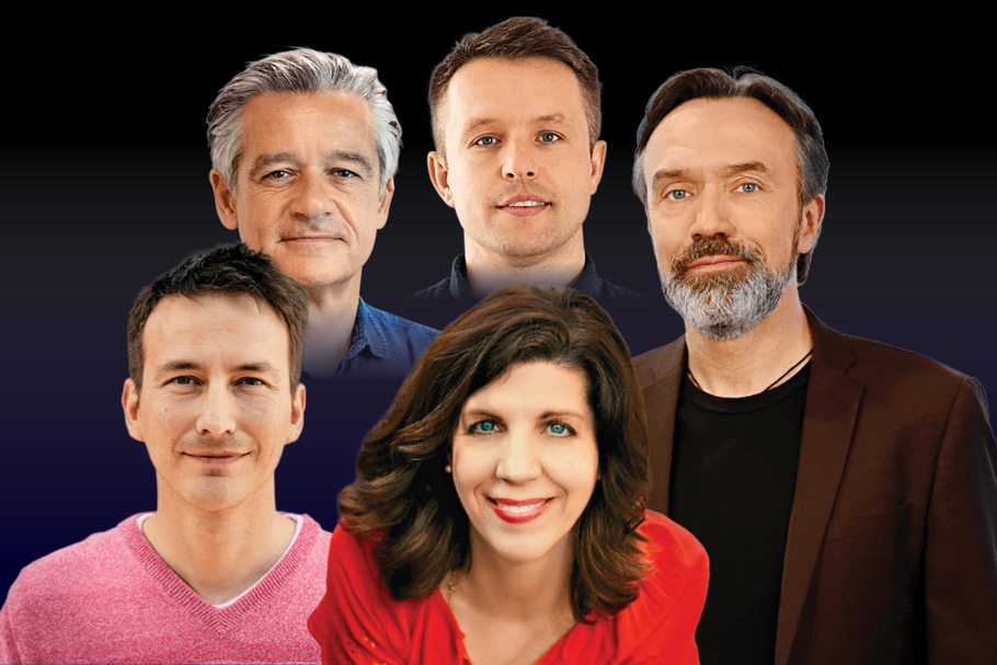 Od lewej: Ezra Eeman, Charlie Beckett, Aimee Rinehart, Michał Samojlik i Sascha Devigne.