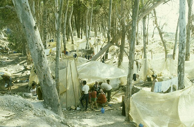 Obóz dla palestyńskich uchodźców w Tyrze w Libanie, 1982 r.