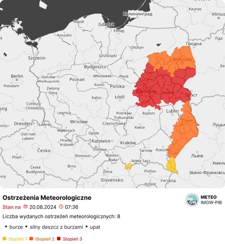 Na wtorek IMGW wydał szereg ostrzeżeń