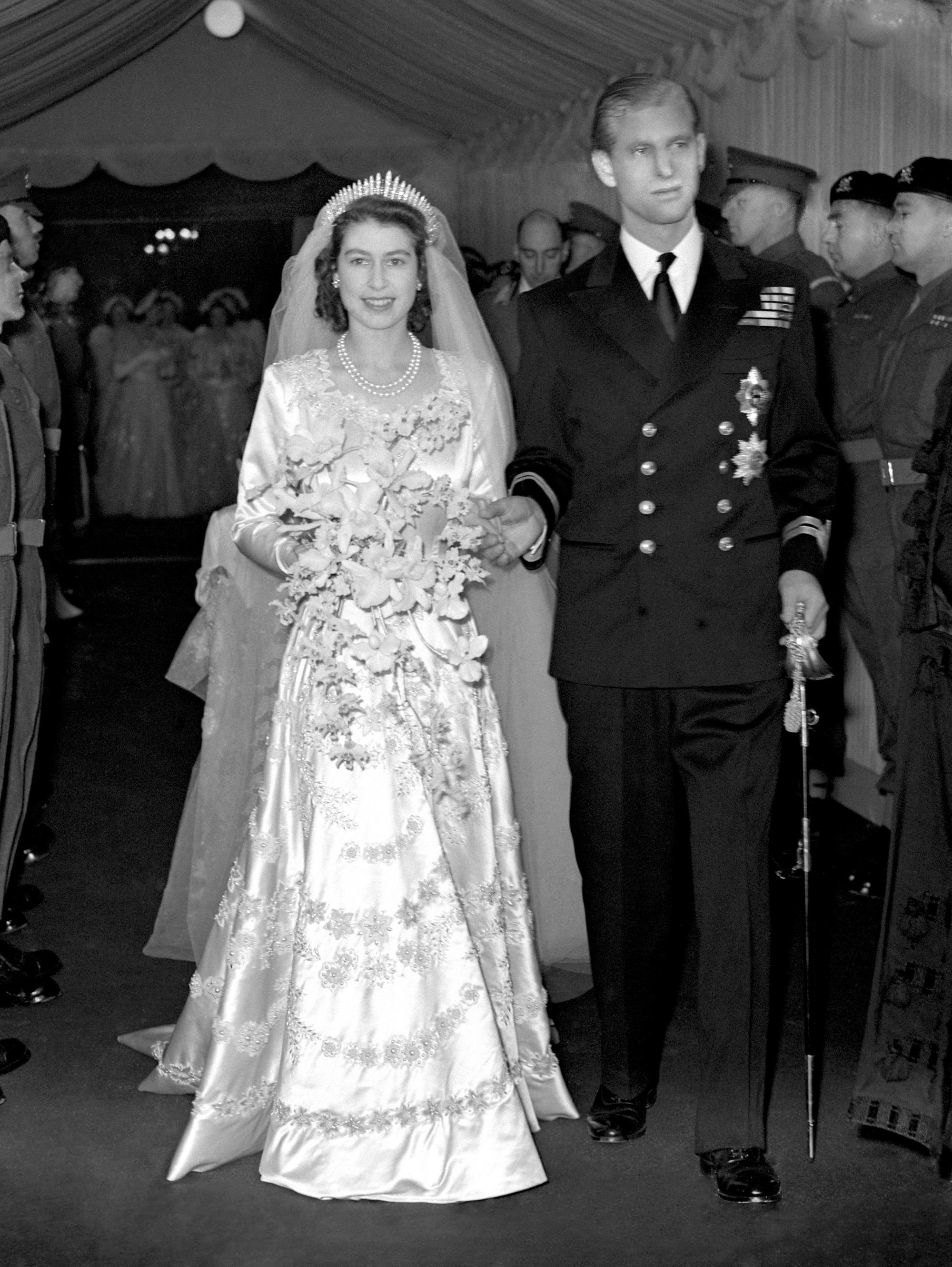 Svadobné šaty Alžbety II.