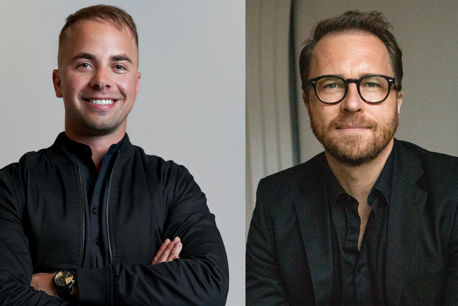 Od prawej: Rafael Grieger, prezes Luxury Hair&Cosmetics Group oraz Mateusz Gabryś, prezes Drukarnia Piga.pl