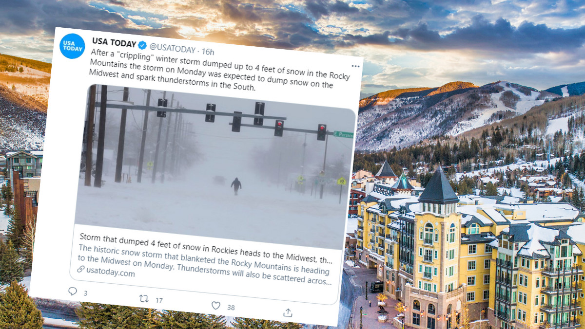 USA. Burza śnieżna sparaliżowała życie w Kolorado, Wyoming i Nebrasce