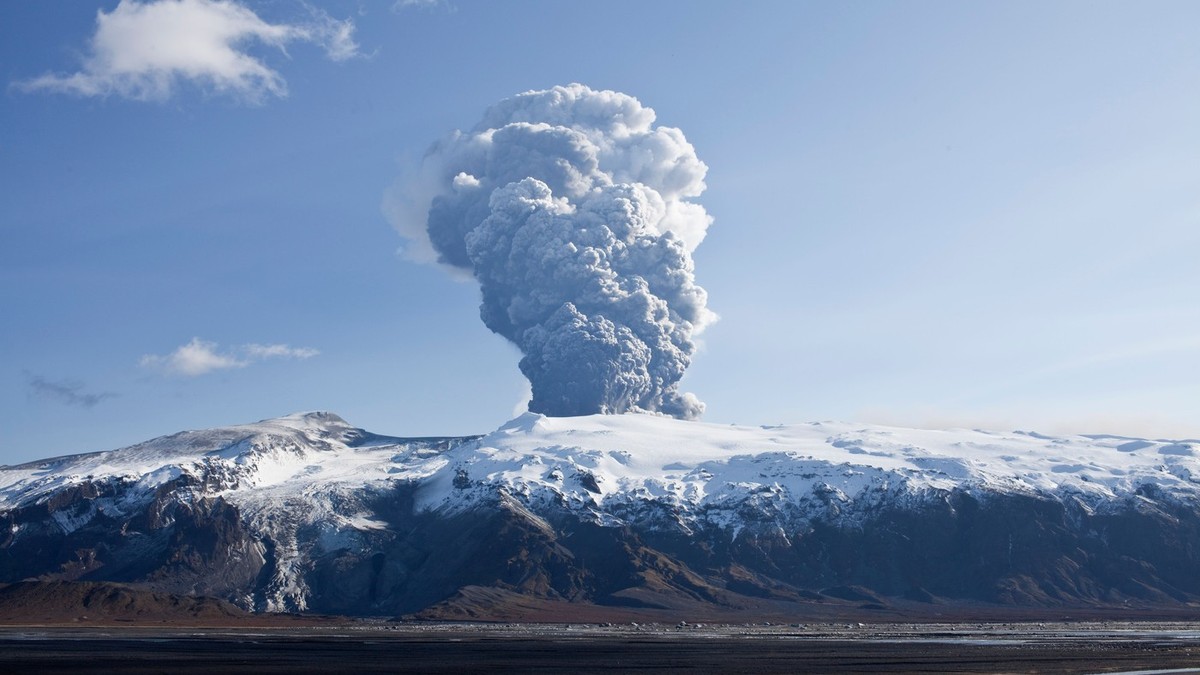 Erupcija vulkana, ilustracija