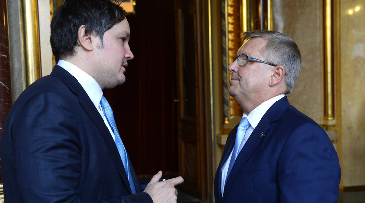 Nagy Márton nemzetgazdasági miniszter és Matolcsy György MNB-elnök egymásnak feszült / Fotó: MTI/Soós Lajos