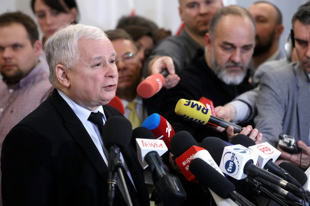 Prezes PiS Jarosław Kaczyński po spotkaniu liderów partii sejmowych z marszałkiem Senatu.