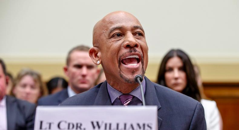 Montel Williams, a TV personality, veterans advocate, and retired Navy officer, before a House Foreign Affairs subcommittee in 2014.