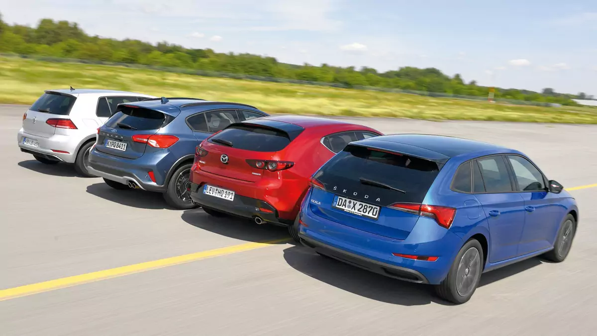Porównanie: Ford Focus, Mazda 3, Skoda Scala i VW Golf