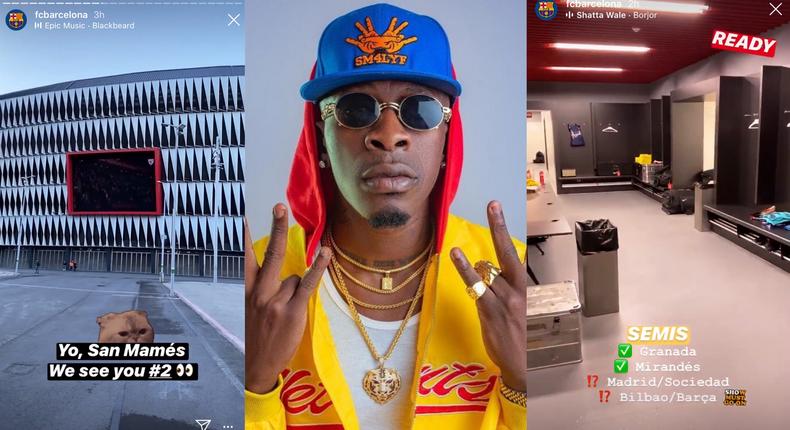 Shatta Wale’s Borjor’ song goes international; watch how FC Barcelona used it 