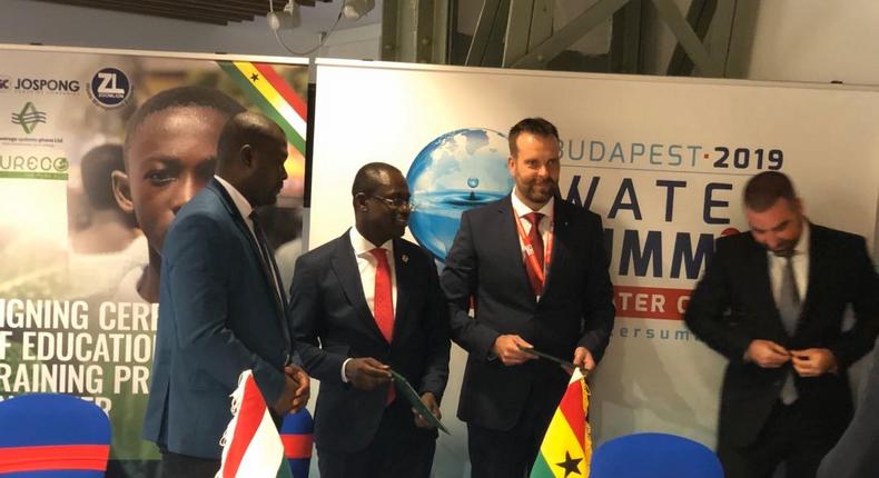 Dr Joseph Siaw Agyepong after Signing the Agreement in Budapest