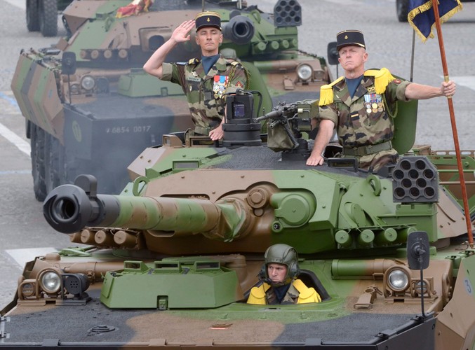 Wojsko podczas parady na Polach Elizejskich