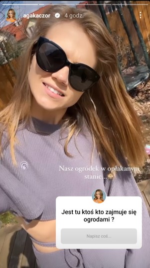 Widok InstaStories zamieszczonego na profilu Agnieszki Kaczorowskiej na Instagramie