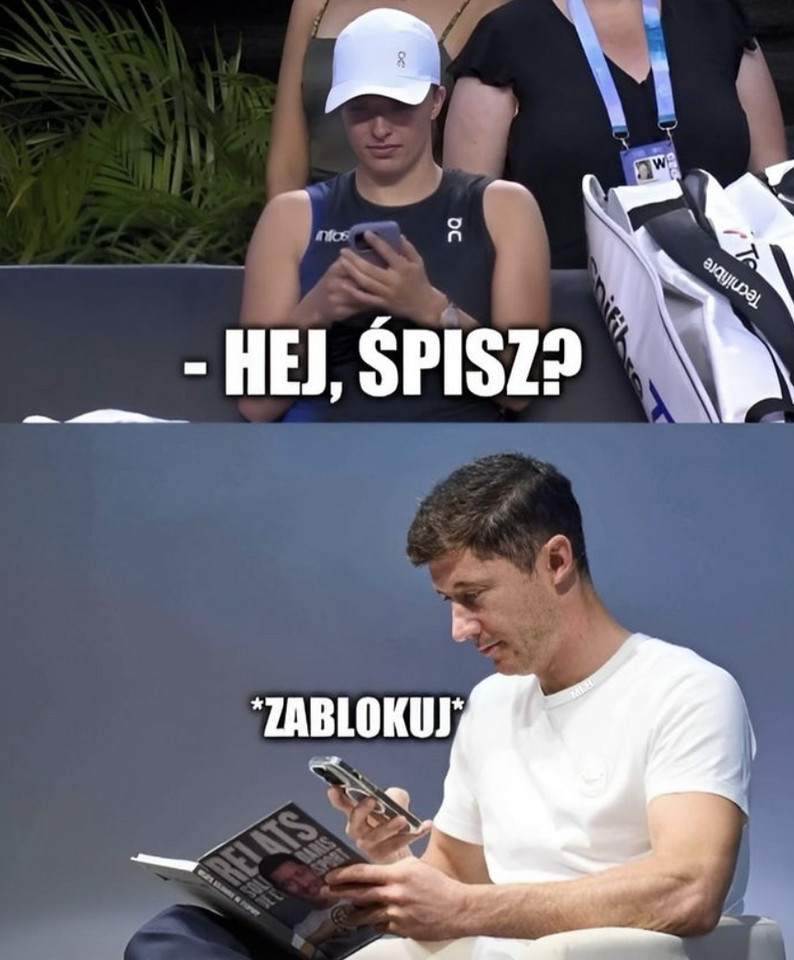 Najlepsze memy z Igą Świątek i Robertem Lewandowskim