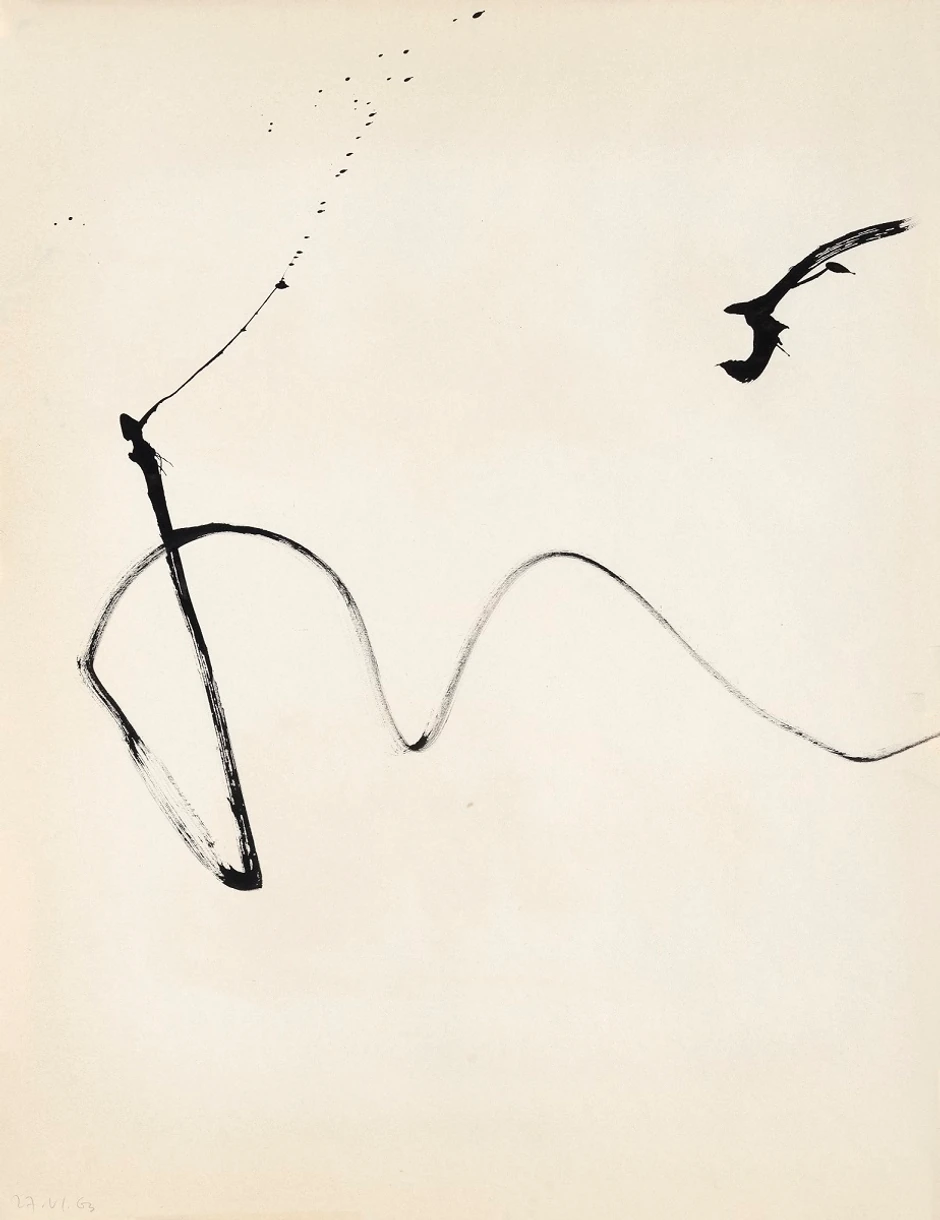 Đ Ivačković, Slika 27 VI 63, d, 1963, ulje na papiru 65x50cm