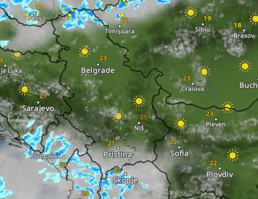 Kako se promena vremena kreće u Srbiji 15. maja u 16 sati