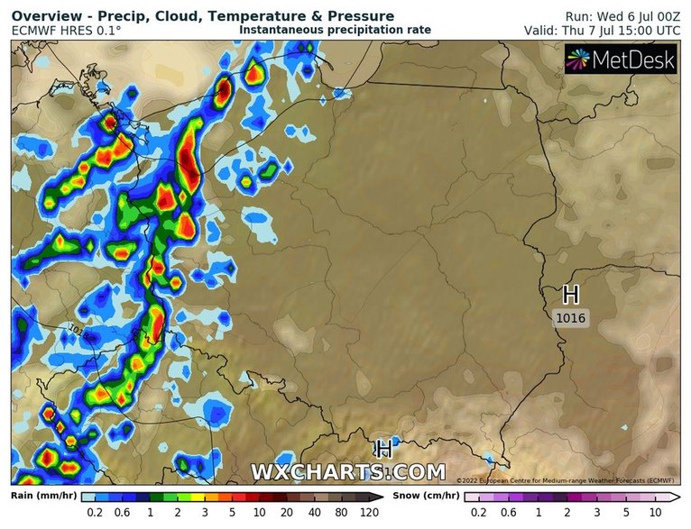 Najwięcej deszczu i burz będzie na zachodzie i Pomorzu