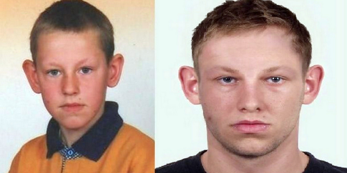 Kamil Kowalczuk zaginął 17 lat temu w Gdańsku. Miał 10 lat. Po prawej stronie jego przypuszczalny portret. Miałby teraz 27 lat. 