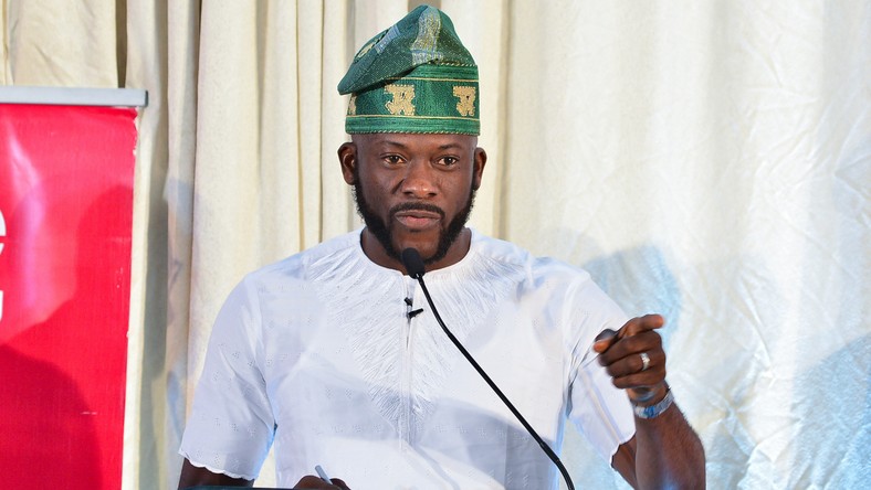 Babajide Obanikoro of the All Progressives Congress (APC) at a debate for candidates contesting for the Eti-Osa constituency seat in the House of Representatives