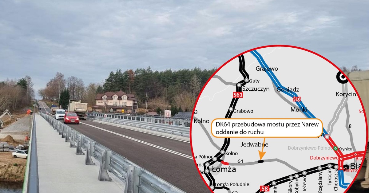 Most przez Narew gotowy. Tak wygląda przeprawa, która powstała w niespełna półtora roku
