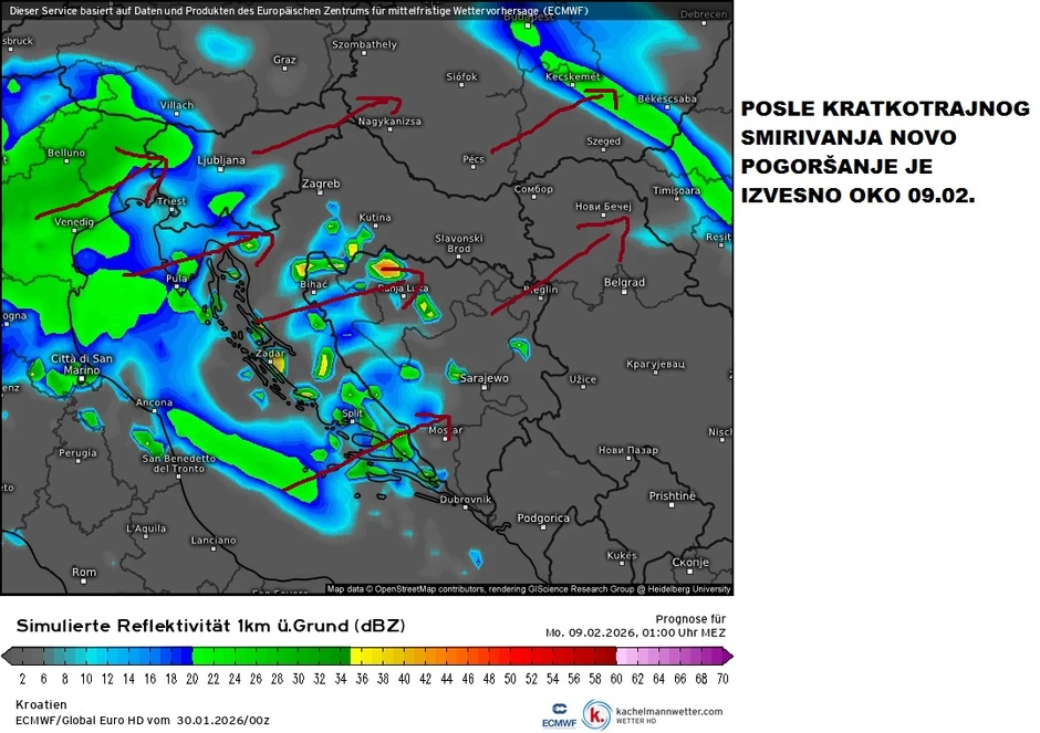 Čubrilo najavljuje novo pogoršanje vremena oko 9. februara