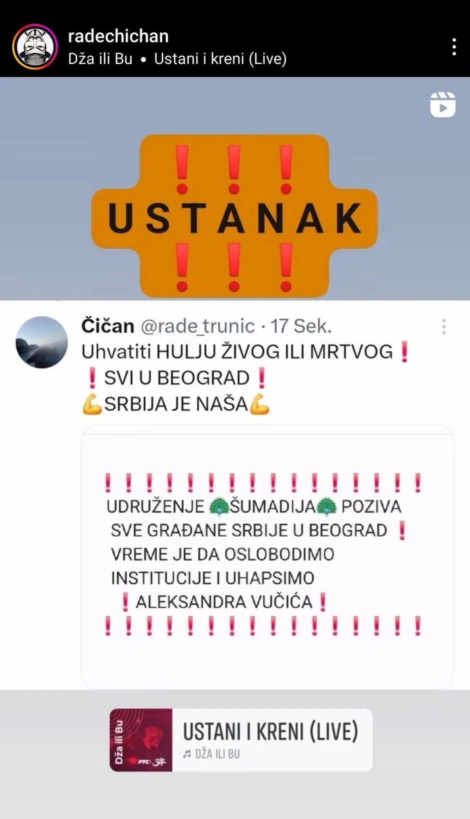 Objava na Instagramu