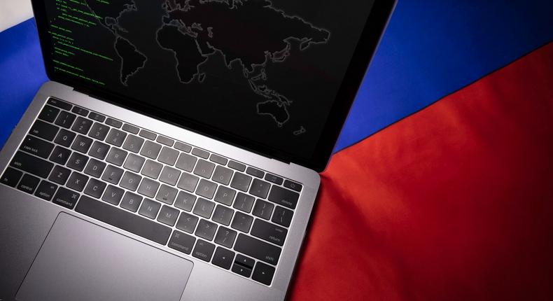A computer on a Russian flag.Bill Oxford/Getty Images