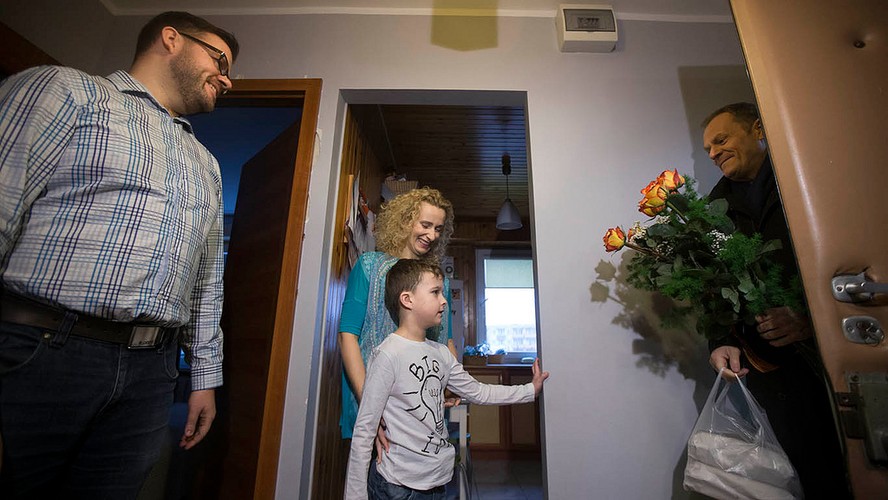 Donald Tusk z witytą u państwa Sochockich