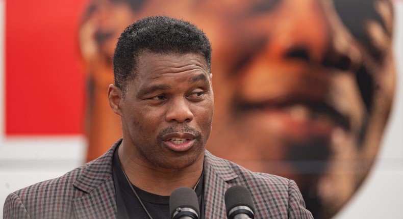 Georgia Republican Senate candidate Herschel Walker speaks at a campaign event on September 9, 2022 in Gwinnett, Georgia.