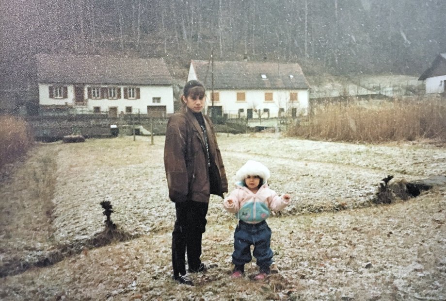 My sister and I at Camp Darby in Pisa, Italy in 1992.