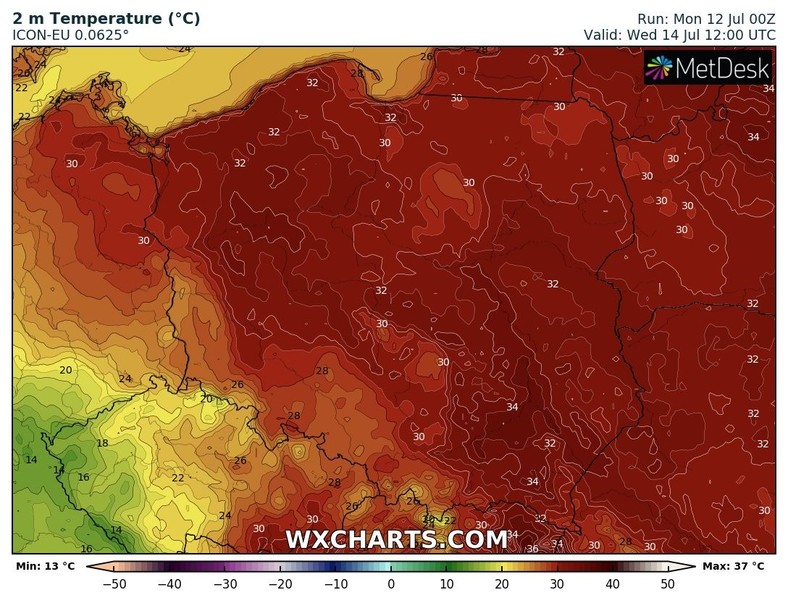 W środę żar będzie lał się z nieba prawie w całej Polsce