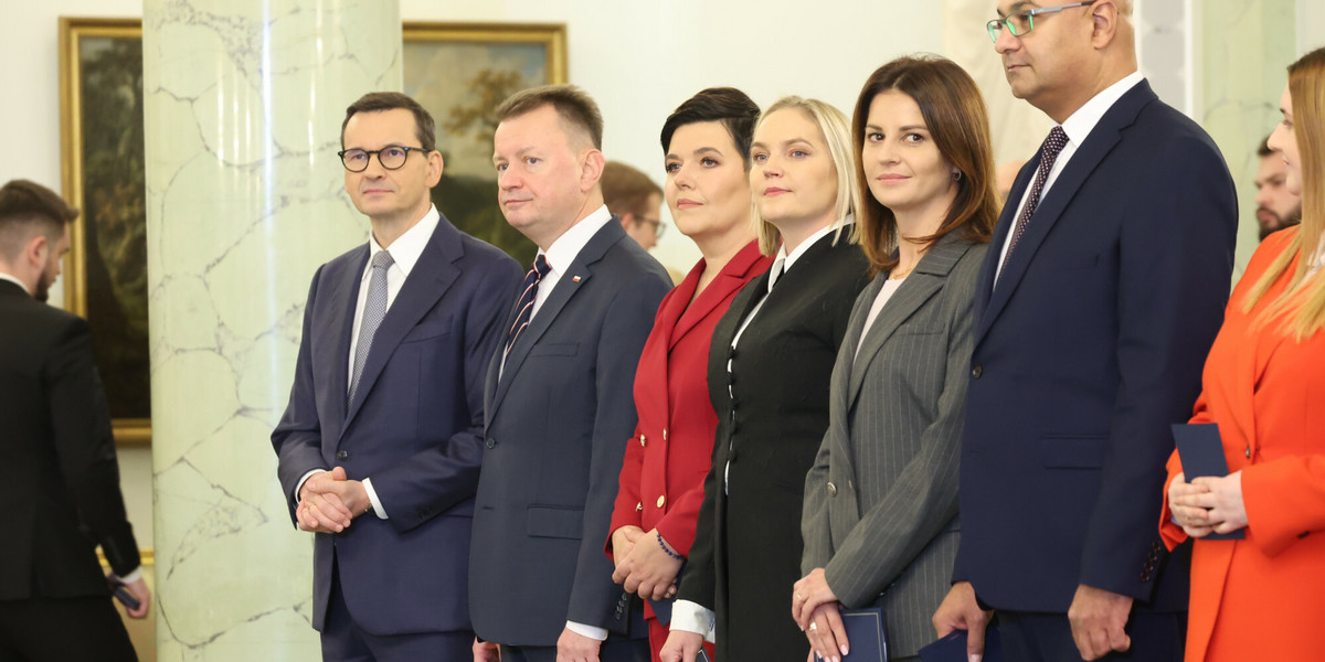 Zaprzysiężenie rządu Mateusza Morawieckiego w Pałacu Prezydenckim. 27 listopada 2023 r.