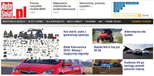 Serwis Autoswiat.pl przeszedł całkowitą przemianą, zarówno wizualną jak i merytoryczną