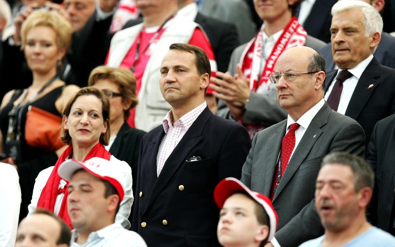Radosław Sikorski na trybunach