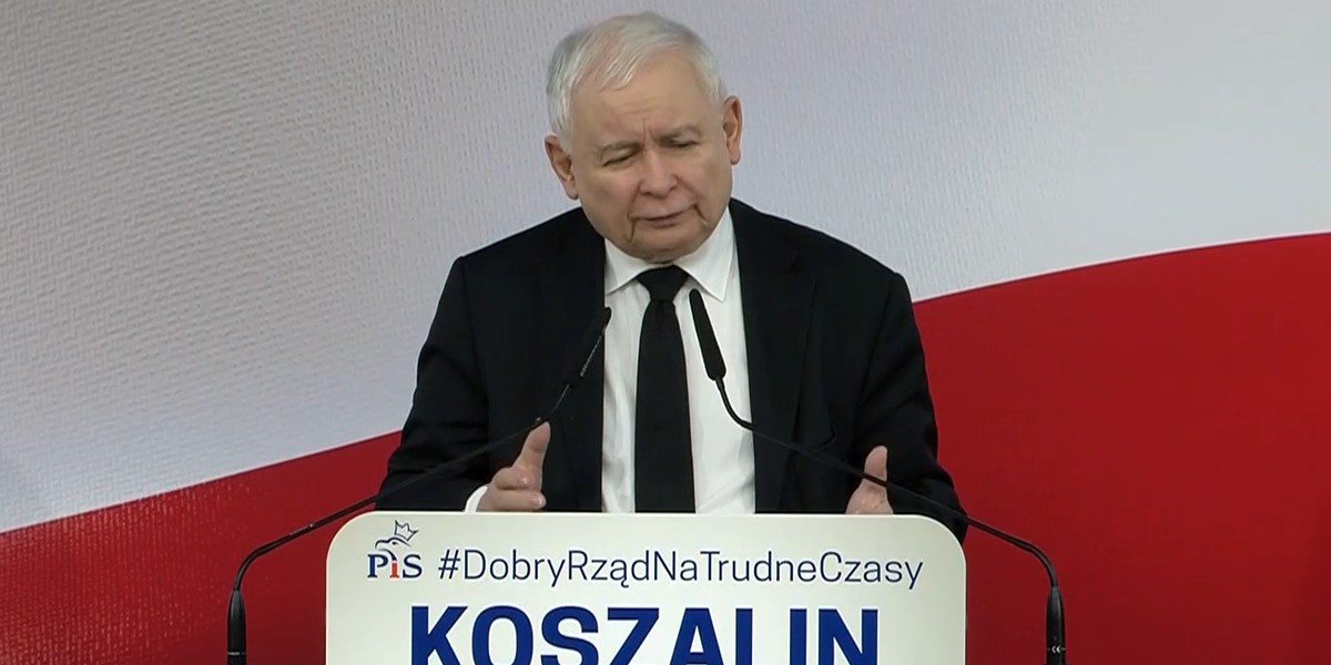 Jarosław Kaczyński odwiedził Koszalin i mówił o trudnej sytuacji w polskiej gospodarce.