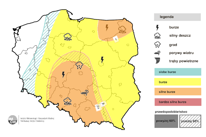 Prognoza burz na wtorek.