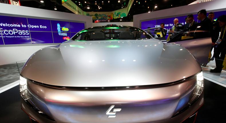 The LeSee Pro electric concept vehicle by LeEco seen at the 2017 CES in Las Vegas on January 5.