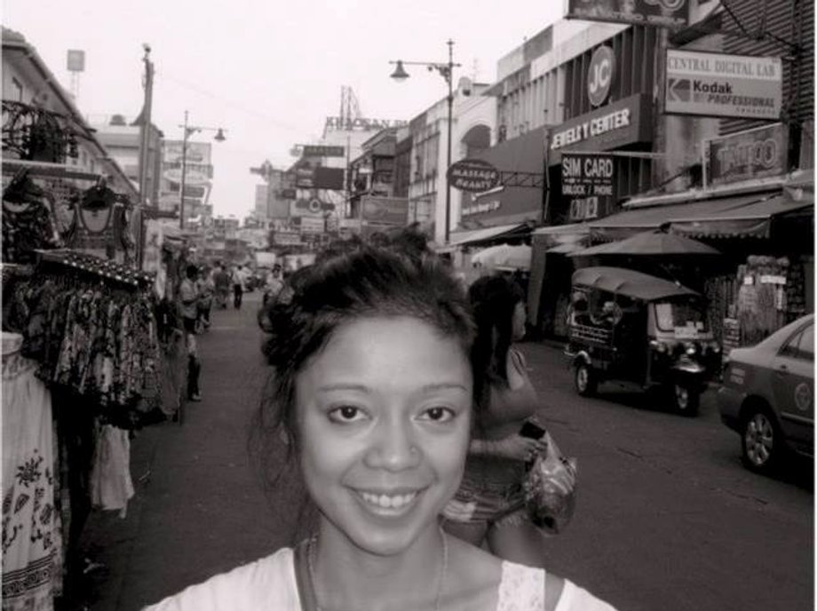 Walking through the infamous Khao San Road in Bangkok, Thailand, where backpackers congregate.