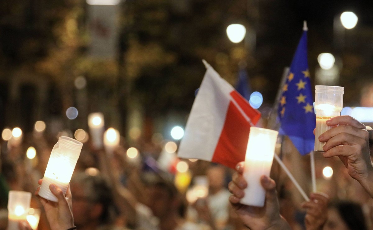 Protest przed Pałacem Prezydenckim