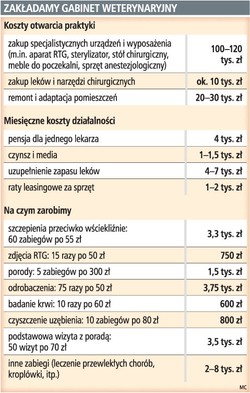 Na otwarcie gabinetu weterynaryjnego potrzeba 130 tys. zł